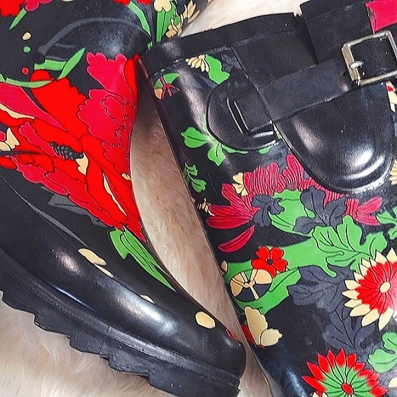 Sakroots floral faux fur lined rain boots - Picture 2 of 15